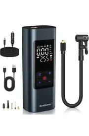 Quick & Easy Tire Inflation: Portable 150PSI Pump with Pressure Gauge & Light