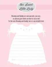Sweet Little Lady - Baby Shower Notes of Advice for Mom - Set of 12