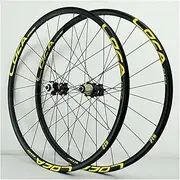 Road Bike Wheelset Road Bike Wheelset ，700C Disc Brake Aluminum Alloy Road Bike Wheels Supports 8/9/10/11/12 Gears with Quick Release 24 Holes Front Wheel Rear Wheel(Gold)