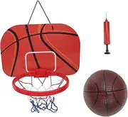 PartyKindom 1 Set Indoor Basketball Set Hanging Basketball with Mini Board for Home Use Easy to Install Space Saving Design Inflatable Ball Included Present for Day Random Color