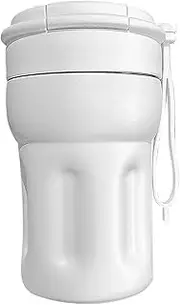 Coffee Cup, 400ml Stainless Steel Insulated Tumbler with Straw Lightweight and Portable Design for Hiking Camping Sports and On The Go (Bianco)