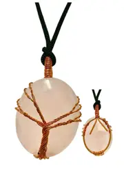 Rose Quartz Wisdom Tree Crystal Pendant Jewellery Gemstone Spiritual Energy