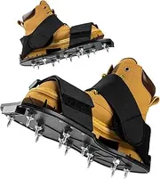 FIETODK Gunite Spiked Shoes, Fully Assembled Epoxy Shoes with 3/4" Short Spikes Perfect for Epoxy Floor, Overlays, Cover Installation (Wide Black)