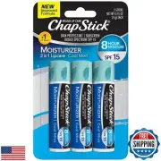 ChapStick Moisturizer 2-in-1 Lipcare SPF 15, Cool Mint, 3-Pack – Sunscreen Li
