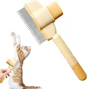 Dog Grooming Comb - Desseding Cat Hair Comb with Release Button - Undercoat Comb, Pet Grooming Brush for Dogs or Cats