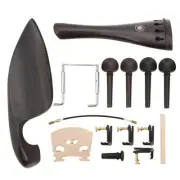Violin Ebony 15-Piece Set Cheek Screws Pegs String Puller Plates Rope Tail Pegs