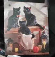 Cynthia Rowley Halloween Black Cats Set Of 3