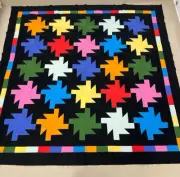 Handmade Amish One Good Twist Cotton Fabric Patchwork quilt top/topper 86x86"