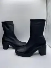 Vince Women's Black Leather Mandy High Heel Platform Boots Size 7.5M NIB