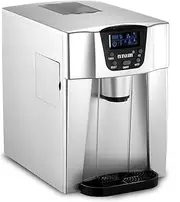 Maxkon Portable Ice Maker Countertop - 12kg in 24 hrs, Cube Ready in 6-12 Mins, 3L Machine With Scoop, 2 Sizes of Bullet Ice, Water Dispenser for Home Commercial Fast Freezer