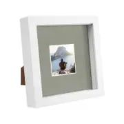 Nicola Spring 6" x 6" White 3D Box Photo Frame - 2" x 2" Mount