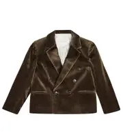 [Bonpoint] Bonpoint Adam double-breasted velvet blazer Y 10 brown