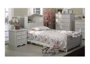 Single Mila Bookend Bed With Single Trundle - Ivory White