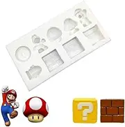 9-Cavity Super Mario Fondant Molds Silicone Candy Mold, Baking Cake Decorating Mold Tools For Cupcake Chocolate, Ice Cube & Clay