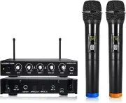 Wireless Microphone System with 2 Handheld Mics for Home Theater & Karaoke