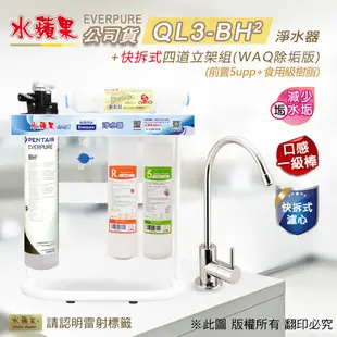 【水蘋果】Everpure QL3-BH2 快拆式四道立架組淨水器 (WAQ 除垢版)