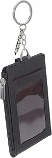TEHAUX Card Holder Key Ring Key Holder Id Card Sleeves School Id Protector Keychain Wallet Nurse Badge Accessories Badge Protector Keychain Wallet Men Black Metal