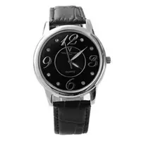 在飛比找momo購物網優惠-【范倫鐵諾˙古柏】數字奧地利水鑽真皮手錶腕錶 情人對錶