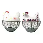 Chicken Egg Basket Black Metal Mesh Wire Egg Storage Basket for Farmhouse