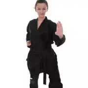 Tae Kwon Do Lightweight V-neck Uniform Gi Child Youth Adult TKD - Black