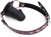 Bondage Restraints Silicone Dildo Gags for Sex, BDSM Bondage Toys Sex Ball Gag Muzzles (Red-1)