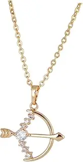 [IWOWHERO] Fashion Bow and Arrow Zircon Necklace for Women Micro Inclosed Pendant