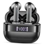 Wireless Earbuds, 2025 Bluetooth 5.4 Headphones Bass Stereo, Ear Buds Black