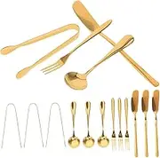 KICHOUSE 1 Set Tongs for Serving Food Filter Jug Iced Drinks Fridge Jug with Lid Collapsible Water Bottles Removable Lampshade Automatic Drinks Baking Tool Cheese 304 Stainless Steel Golden