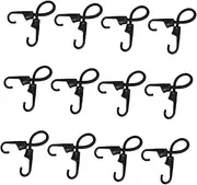 FRCOLOR 12pcs Elastic Bungee Cords with Hooks Durable Cargo Tie Down Straps for Cars Bikes and Roof Racks Weather Resistant Luggage Straps for Outdoor Camping and Travel