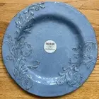 Aphorism Blue Rustic Floral MELAMINE Dinner Plates Set 4 Il Mulino
