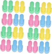 KOCKSHION 12 Pairs Foldable Flip-flop Travel Slippers Shower Shoes Slides Summer Camp Sandals Soft Comfy Non-slip Quick Dry House Bathroom Gym Spa Pool Sandals Beach