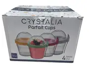New CRYSTALIA, Colorful Set of 4 Cups Take and Go Yogurt Cup Topping Container