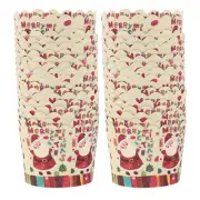 100 Pcs Boxes Cupcake Liners Gold Christmas Muffin Cups Stand