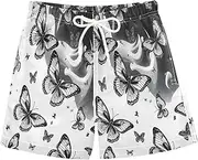 [RPLIFE] Swimming Clothes for Boys, Toddler Boys Swim Trunks 2t, Butterfly Black White