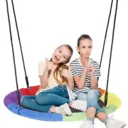 SUPER DEAL 40 Inch Saucer Tree Swing Set for Kids, 800lbs Rainbow Flying Swin...