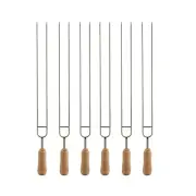 Double Pronged Skewers for Grilling Stainless Steel Skewers for Kabobs 15.3-Inch