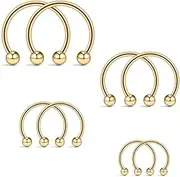 [Ruifan] 16G Surgical Steel CBR Nose Septum Horseshoe Earring Eyebrow Tongue Lip Nipple Helix Tragus Piercing Ring 6-16mm, 316L Surgical Stainless Steel