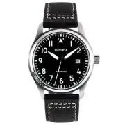 42mm Black Pilot Watch 5ATM MIYOTA Automatic Sapphire Crystal Full Lumed Leather