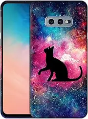 for Samsung Galaxy S10e, Samsung Galaxy S10e Case - Cat Galaxy Stars Space Design Printed Slim & Sleek Cute Plastic Hard Protective Designer Back Phone Case/Cover for Samsung S10e