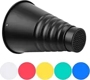 Large Metal Conical Snoot with Honeycomb Grid 5pcs Color Al num Alloy for Mount Studio Strobe Monolight P graphy Flash Black One Size