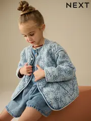 Denim Flower Quilted Jacket (3-16yrs) (E25191) | $61 - $83