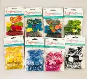 Lot of 8 Blumenthal Lansing Assorted "Crafting with Buttons" w/ Embellishments