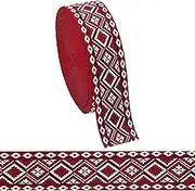 PH PandaHall 10 Yards Jacquard Ribbon, Garment Trim Fringe Vintage Embroidered Ribbon Floral Woven Fabric Bias Tape for Sewing Clothing Wedding Gift Wrapping Camera Bag Straps, 1.25inch Wide