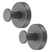 2pcs Suction Cup Hooks, Reusable Towel Hooks No-Drill Shower Hook Grey