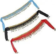 [ROMISBABA] 3pcs Fringe Wrap Skirts for Belly Dancing Stylish Sequin Tassel Hip Scarves for Rave Outfits Dance Festivals Eye-catching Design