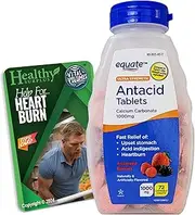 Ultra Strength Antacid Tablets - Calcium Carbonate 1000mg - 71 Chewable Tablets Assorted Berries and Vital Volumes Tips Card Bundle