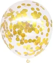 Gold Confetti Balloons x5 Birthday Wedding Party Engagement Decorations Set
