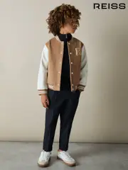 Reiss Camel/White Jasper 9-13 yrs Wool-Blend Contrast Varsity Jacket (AH6345) | $140