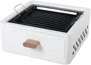 Portable Charcoal BBQ Grill Stove – Smokeless Outdoor Cooking for Camping & Tailgating, Yakitori Grill, Skewers, Easy Drawer Style, Pan and Grill Included