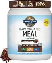 Garden of Life Meal Replacement - Organic Raw Plant Based Protein Powder, Chocolate, Vegan, Gluten-Free, 17.9oz (509 g) Powder